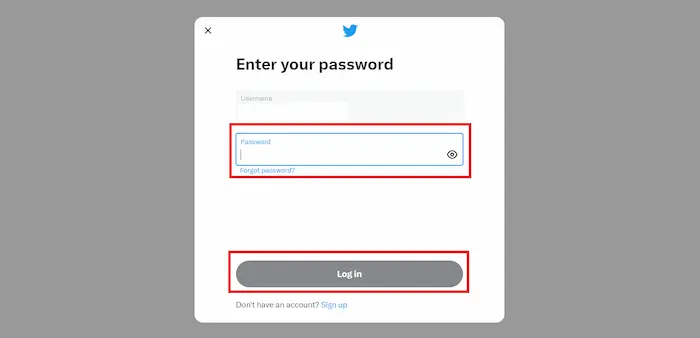 password twitter